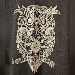Bella Canvas Black Tee with White Owl Graphic